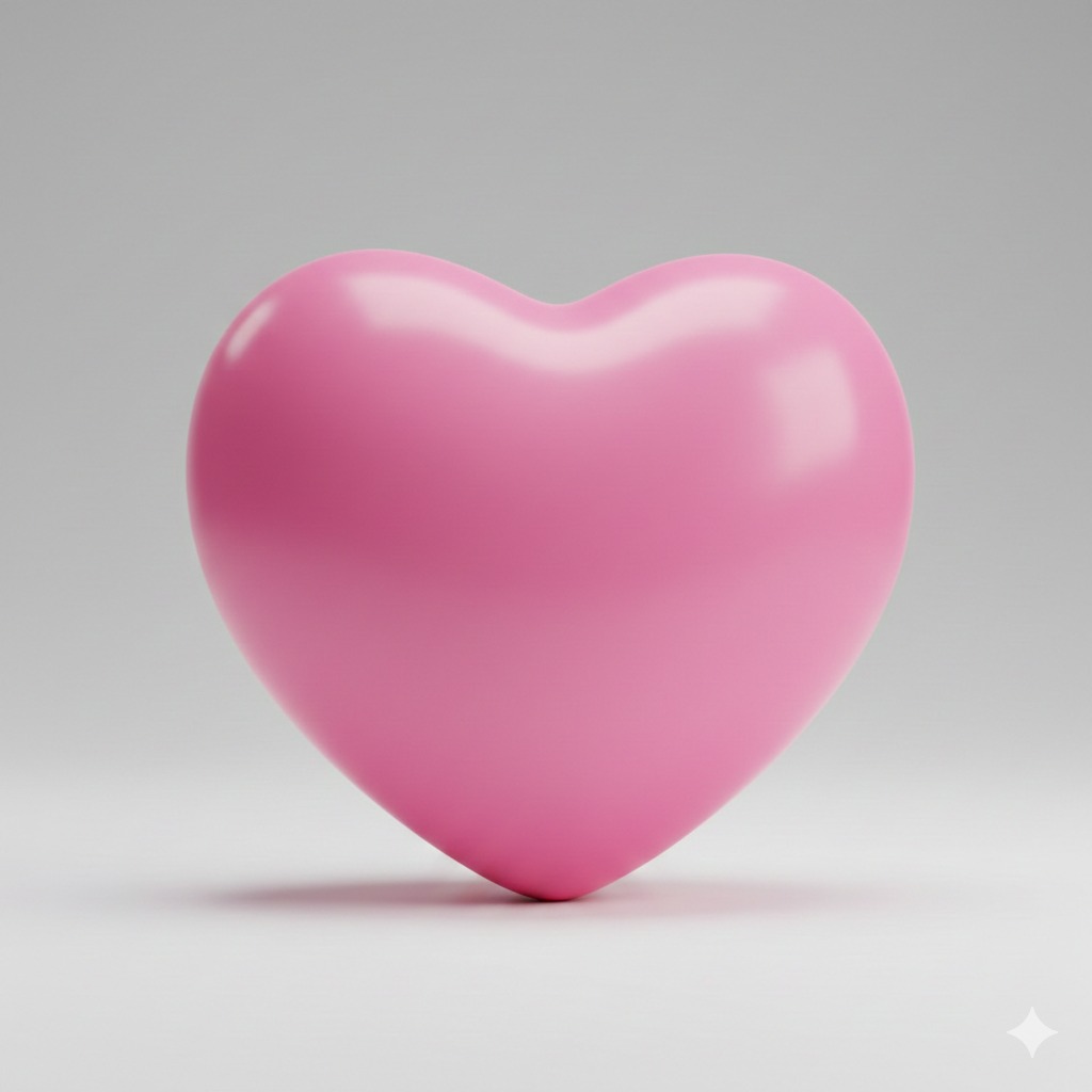 Pink Heart Emoji Copy and Paste Pink heart emoji on a soft aesthetic background