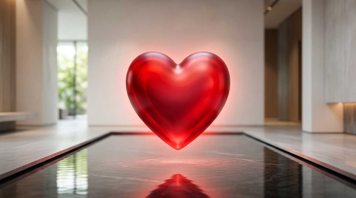 Red heart symbol representing love, affection, romance, and emotional connection in digital messaging